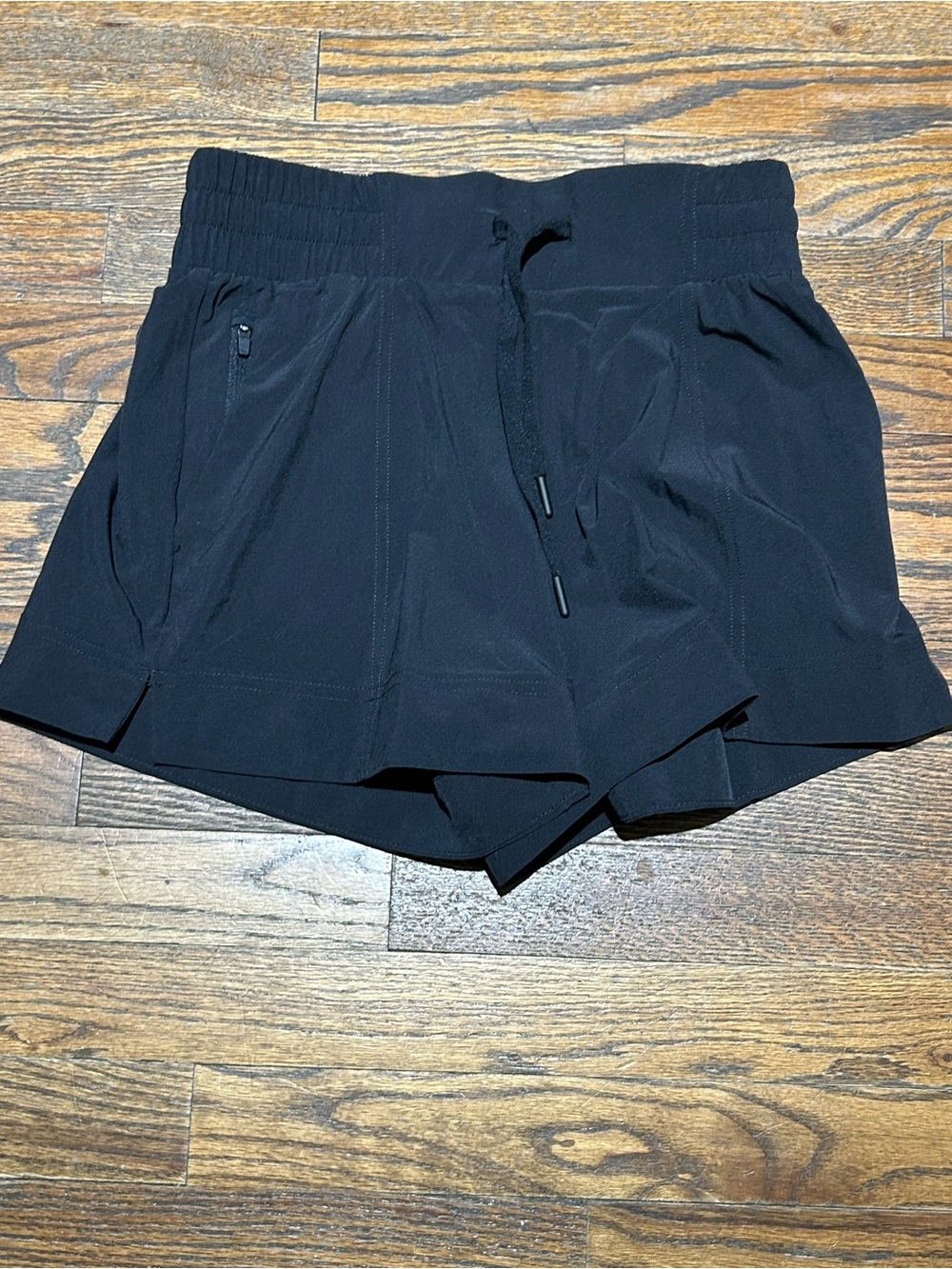 Black Athletic Shorts with Drawstring - Picture 2 of 8